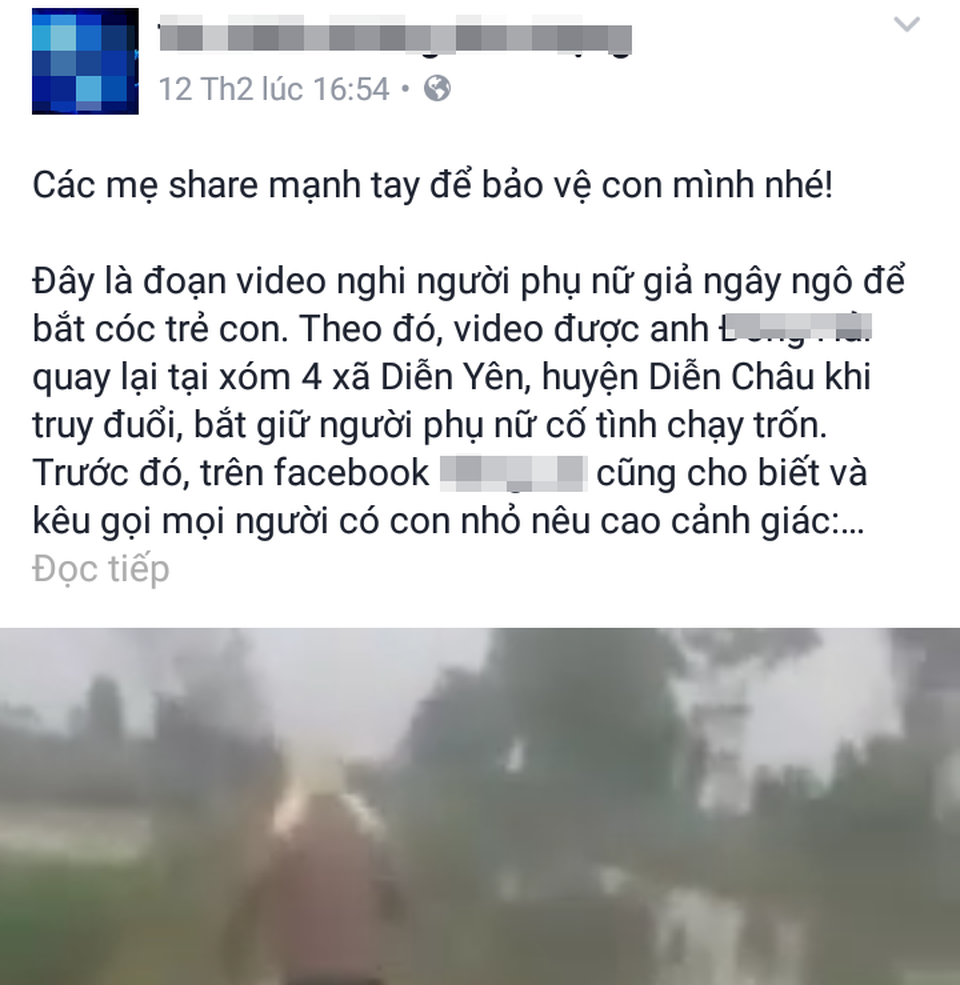 Thông tin về vụ việc bắt giữ người phụ nữ được cho là giả điên chuyên đi bắt có trẻ con.