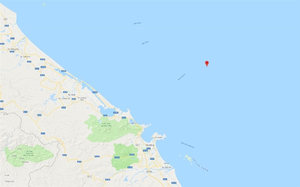 Vị trí tàu BĐ 98147 TS  gặp nạn 