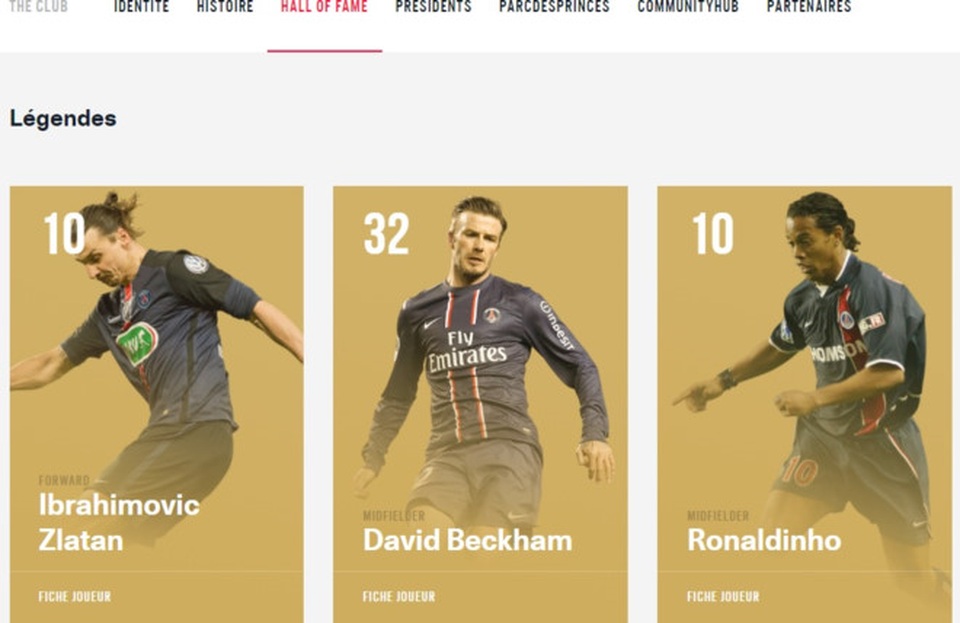 Chỉ đá 14 trận, Beckham được vinh danh là huyền thoại PSG - 1 Beckham được vinh danh là huyền thoại của PSG
