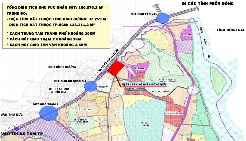 TPHCM: Xây dựng bến xe Miền Đông mới - 4 Bến xe Miền Đông nằm trên xa lộ Hà Nội, cửa ngõ phía Đông thành phố