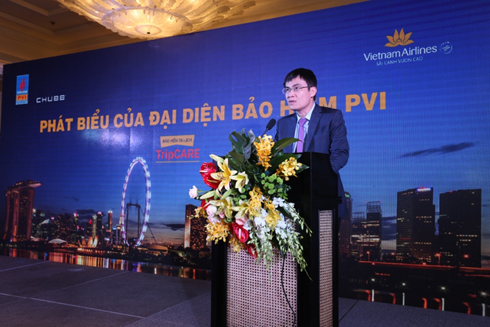 Bảo hiểm PVI và Vietnam Airlines hợp tác ra mắt sản phẩm Bảo hiểm Du lịch TripCARE - 3 Ông Trương Quốc Lâm, Tổng giám đốc Bảo hiểm PVI phát biểu tại Lễ ra mắt TripCARE