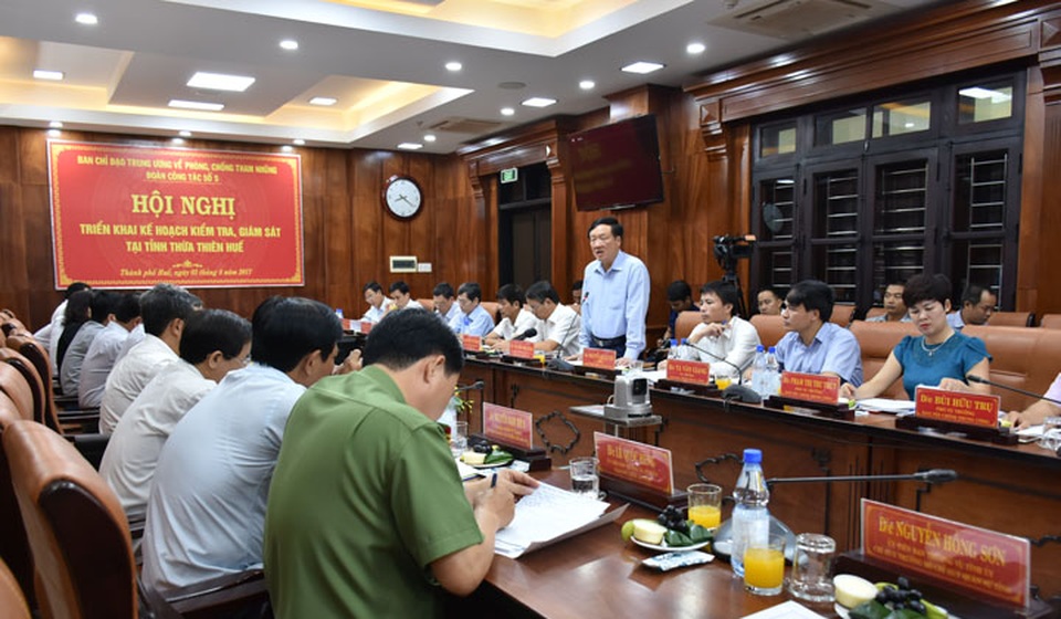 Tham nhũng nhỏ cũng cần rốt ráo xử lý - 1 Hội nghị triển khai kế hoạch kiểm tra, giám sát tại tỉnh Thừa Thiên Huế