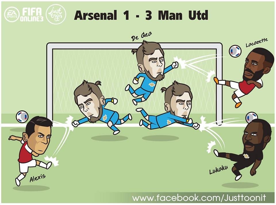 Một mình Dea Gea chấp tất cả các cầu thủ Arsenal (kể cả Lukaku trong tình huống suýt phản lưới nhà)