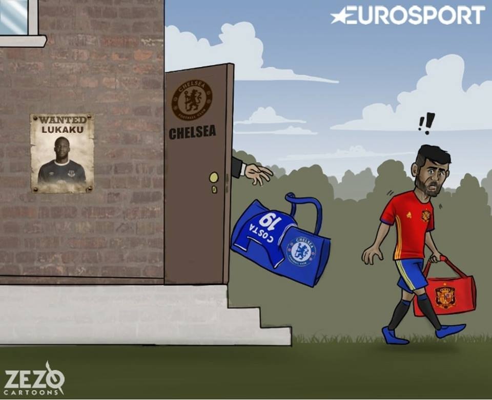 Góc biếm họa: Diego Costa, Ibrahimovic nhập hội vô gia cư - 2 Người hùng Diego Costa bị đẩy ra đường không thương tiếc