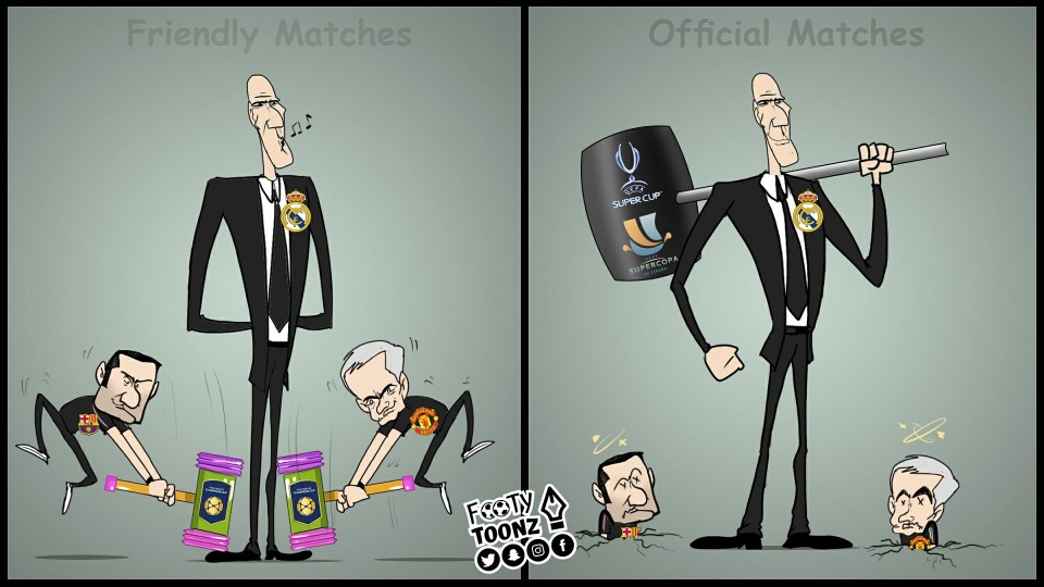 Góc biếm họa: Người khổng lồ Zidane - 2 Mọi đối thủ đều quá nhỏ bé với Zidane