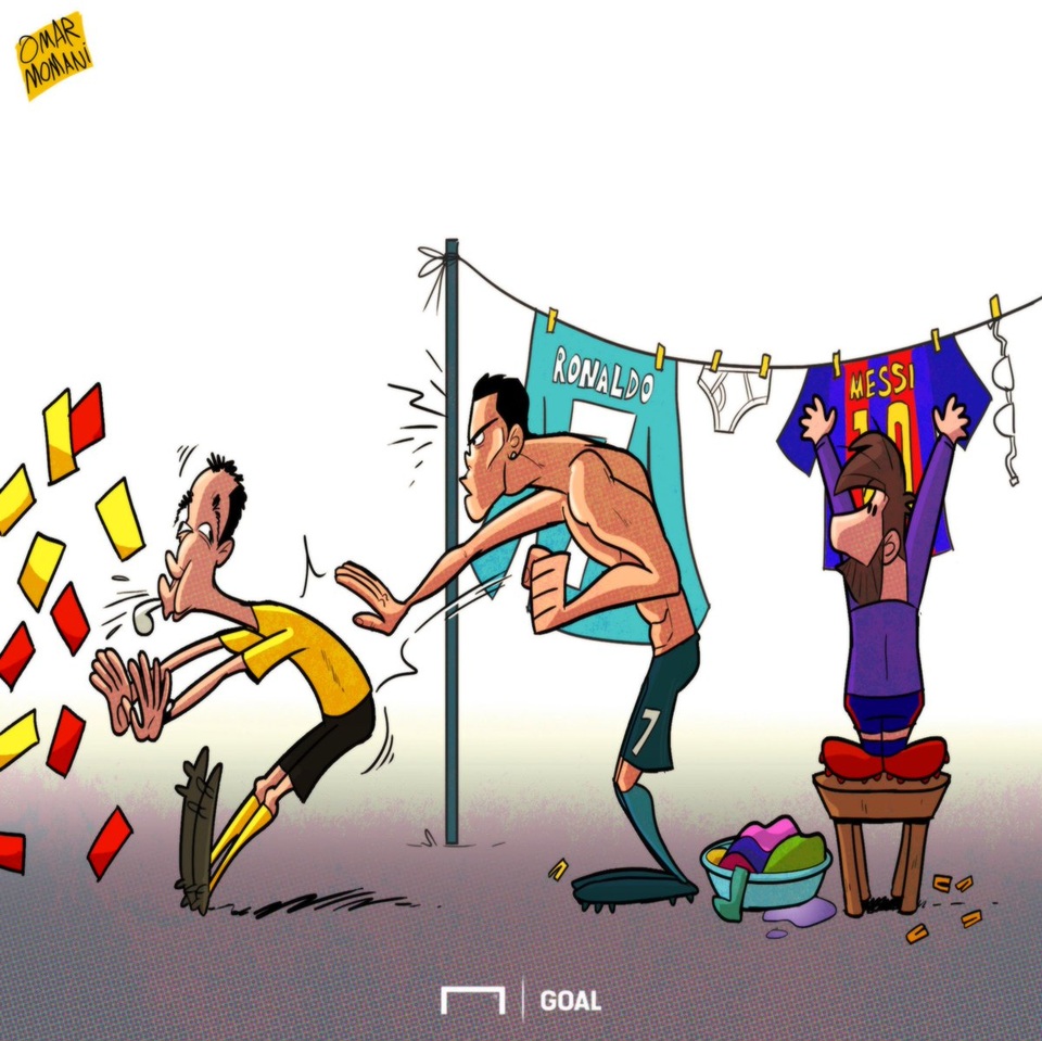 Góc biếm họa: Người khổng lồ Zidane - 4 C.Ronaldo cùng phơi áovới Messi