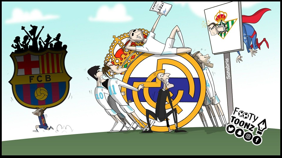 Góc biếm họa: Messi chế nhạo C.Ronaldo, Neymar hờn dỗi Cavani - 3 Real Madrid đang ngủ quên trên chiến thắng
