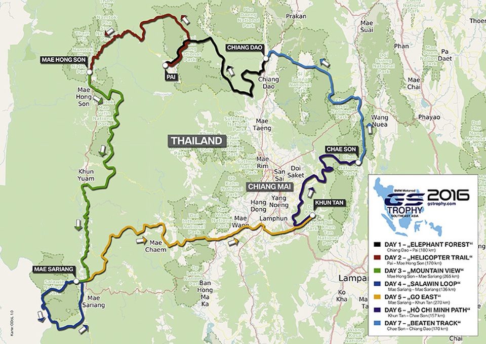 
Lịch trình chặng đua BMW GS Trophy tại Thái Lan năm 2016 vừa qua
