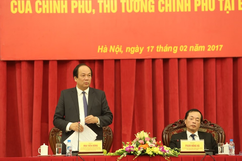 “Đừng để nhà đầu tư luồn lách điều chỉnh quy hoạch” - 1
Bộ trưởng, Chủ nhiệm Văn phòng Chính phủ Mai Tiến Dũng phát biểu tại buổi làm việc.
