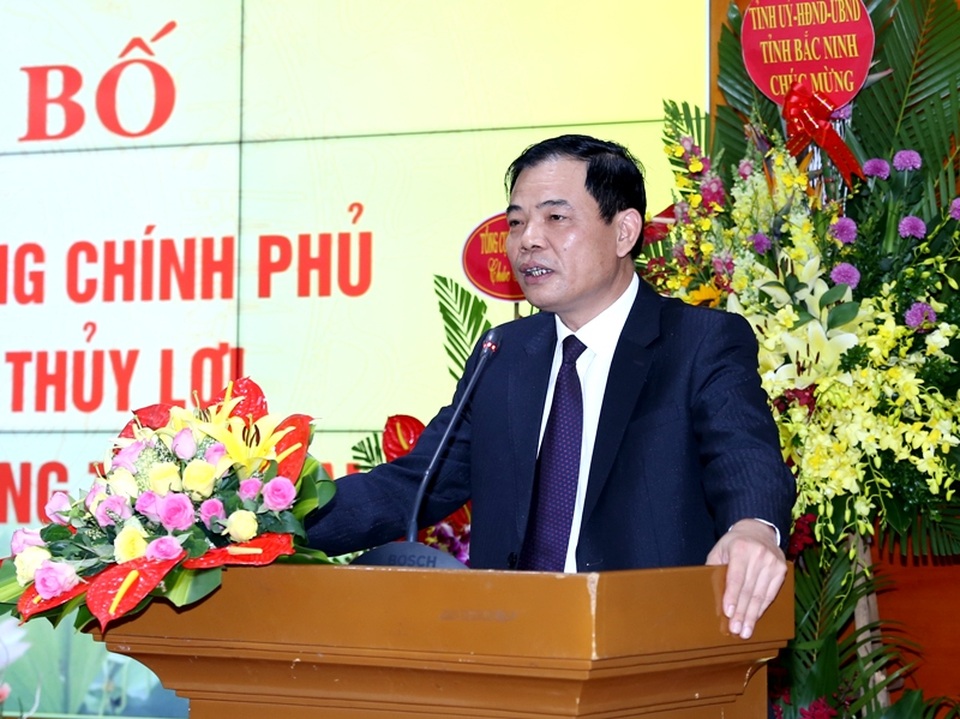 Thành lập Tổng cục Thủy lợi và Tổng cục phòng, chống thiên tai - 2 Bộ trưởng Nguyễn Xuân Cường phát biểu tại lễ công bố...