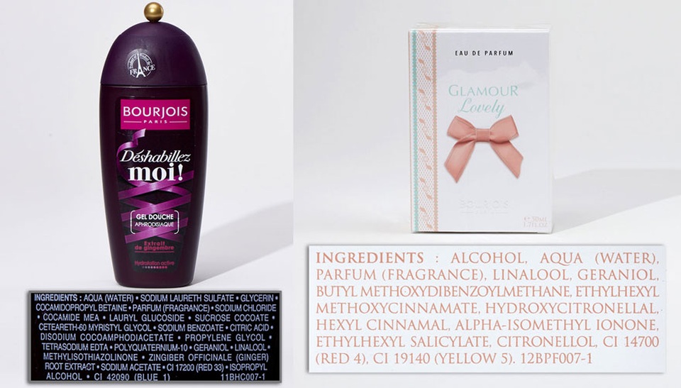Pháp: Công bố 400 loại hóa mỹ phẩm có thành phần gây hại - 14
Sữa tắm Bourjois có Methylisothiazolinone và nước hoa Bourjois có Ethylhexyl, methoxycinnamate
