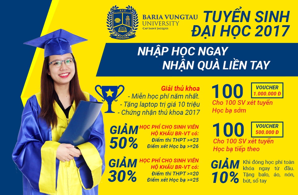 Thí sinh cao điểm nhất ĐH Bà Rịa - Vũng Tàu là 28,5 điểm - 2 Thí sinh cao điểm nhất ĐH Bà Rịa - Vũng Tàu là 28,5 điểm - 2