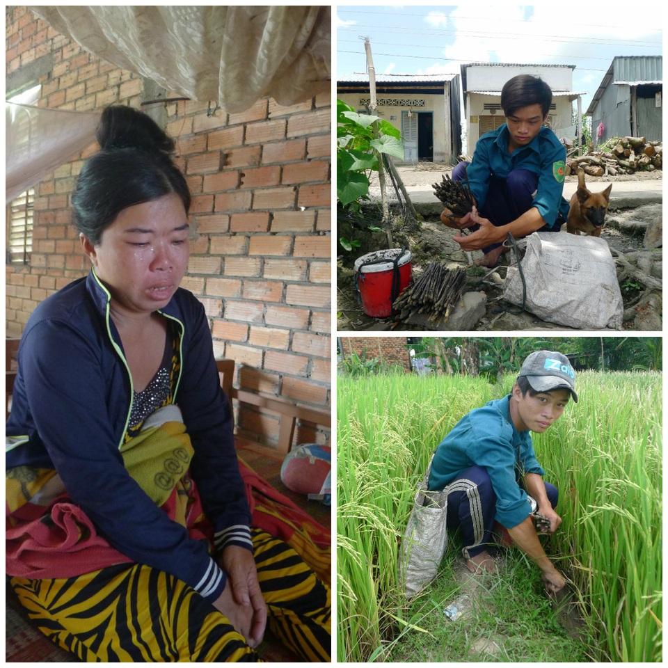 Cha bỏ đi biệt tích, mẹ bệnh triền miên, 2 nữ sinh đứng trước nguy cơ thất học - 6 Hiện nay gánh nặng của cả gia đình chị Tài phụ thuộc vào từng cần câu ếch của em Trần Thành Ngọc