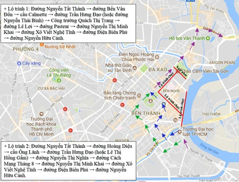 Hướng từ quận 4 đi quận Bình Thạnh