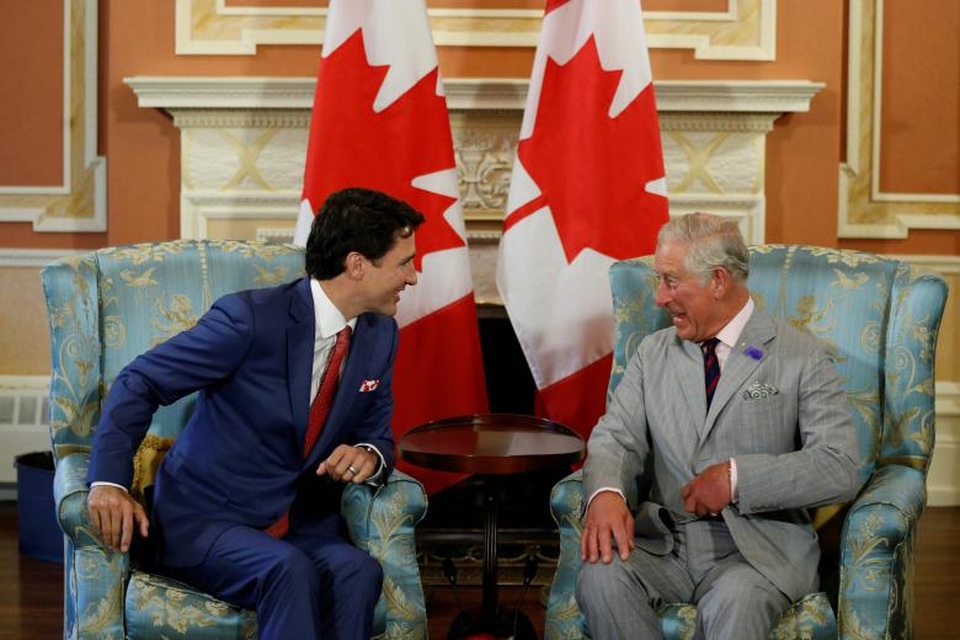 Thủ tướng Trudeau tiếp Thái tử Charles nhân chuyến thăm của Thái tử Anh tới Canada dự lễ kỷ niệm 150 năm Quốc khánh.