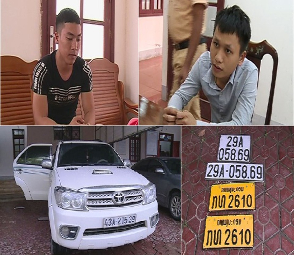 Xe dùng nhiều biển giả chở gỗ lậu “lọt” qua nhiều tỉnh - 2 Các đối tượng và tang vật bị tạm giữ để làm rõ vụ việc. Ảnh: Văn Hùng