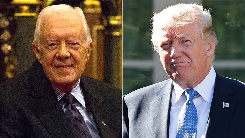 Ông Jimmy Carter: Truyền thông đang bất công chưa từng có với Tổng thống Trump - 1
Cựu Tổng thống Mỹ Jimmy Carter (trái) và Tổng thống Donald Trump (Ảnh: Getty)