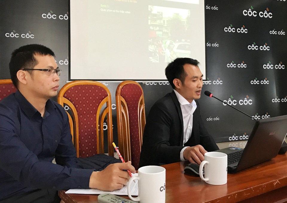 Kho dữ liệu Cốc Cốc Map sở hữu 1,2 triệu địa điểm sống trên toàn quốc - 1 Đại diện của Cốc Cốc chia sẻ tại buổi họp báo.