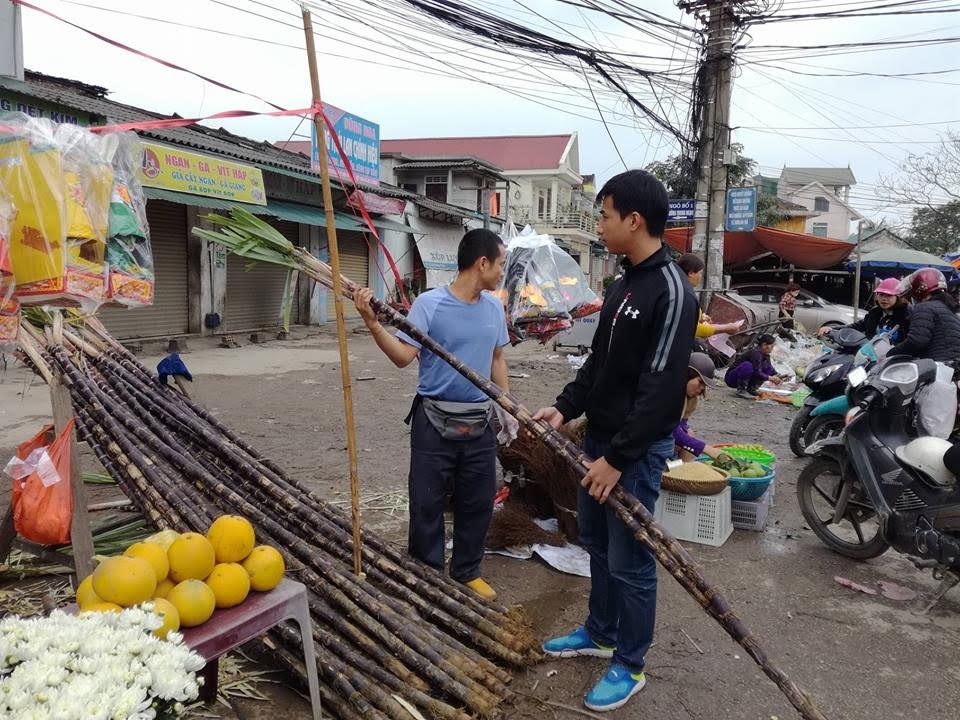 Rộn ràng chợ quê ngày Tết - 16 Mía vườn cây dài, đẹp...