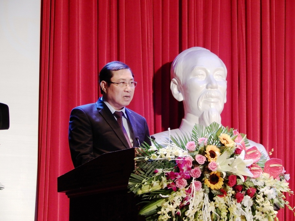 Nhiều địa phương kỷ niệm 70 năm ngày Thương binh liệt sĩ - 1 Chủ tịch UBND TP Đà Nẵng Huỳnh Đức Thơ phát biểu tại buổi lễ