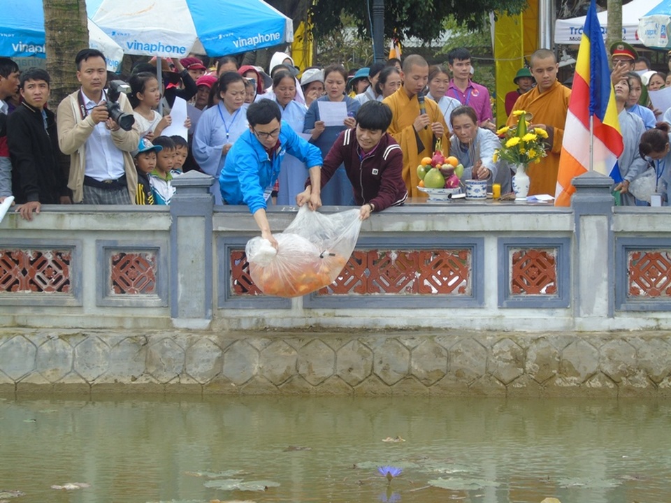 Lễ phóng sinh tại Lễ hội chùa Hoằng Phúc lần thứ 2