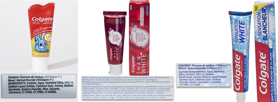 Pháp: Công bố 400 loại hóa mỹ phẩm có thành phần gây hại - 18
Các kem đánh răng Colgate chứa Sodium lauryl sulfate