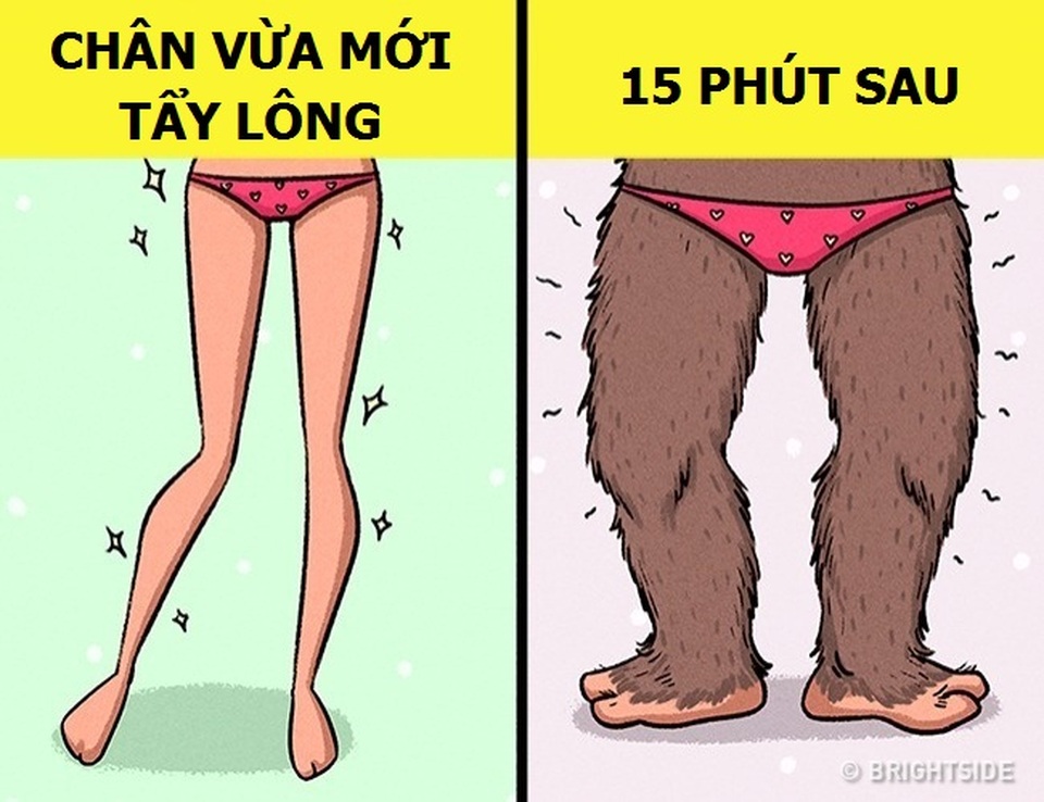 Bộ ảnh hài hước về những nỗi khổ “thầm kín” của phái đẹp vào mùa hè - 9 Độ ẩm của mùa hè khiến nỗ lực tẩy lông của các nàng trở nên vô vọng.