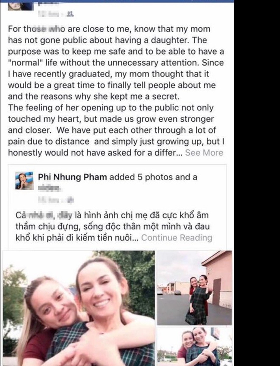 Phi Nhung bất ngờ tiết lộ con gái ruột sống tại Mỹ - 5 Con gái Phi Nhung chia sẻ status của mẹ đầy xúc động