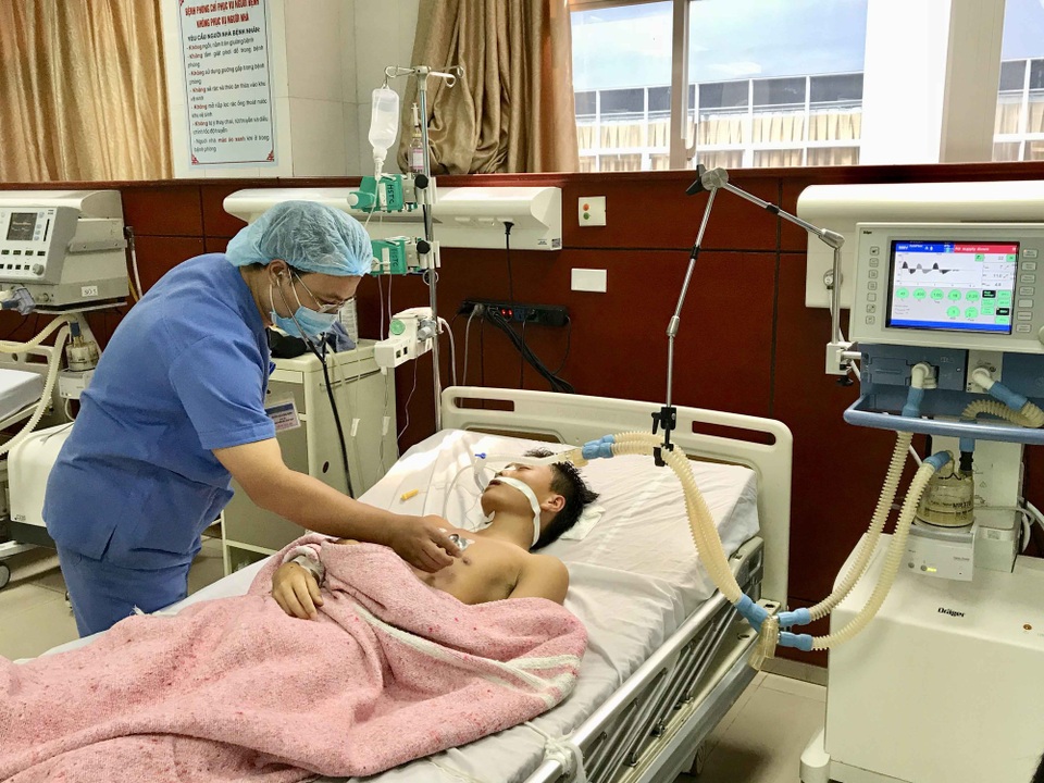 Bệnh nhân Nguyễn Đức Khải đang được điều trị tại Bệnh viện Đa khoa Bắc Ninh