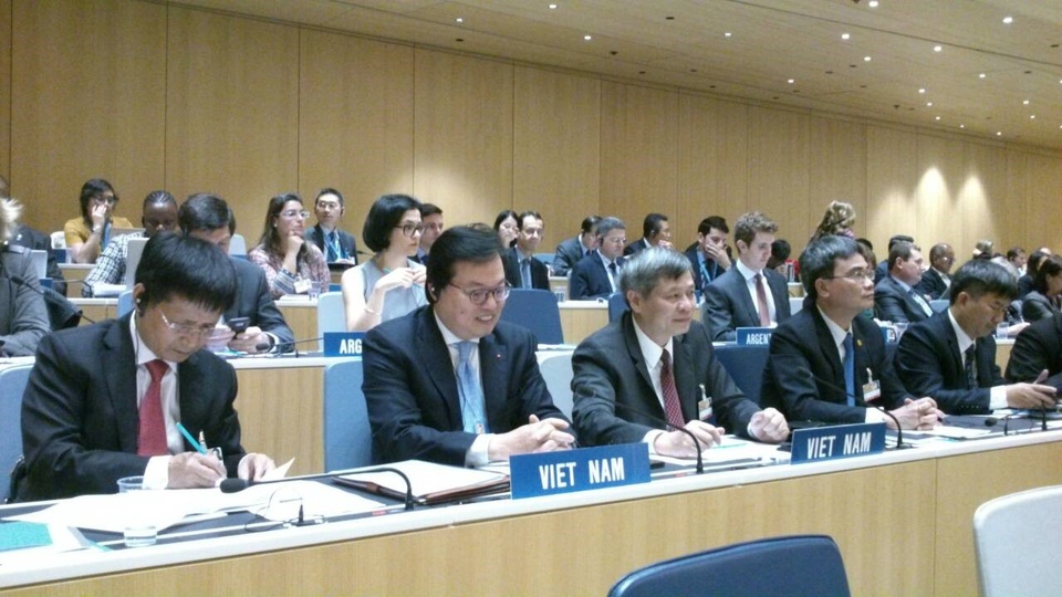 Việt Nam được bầu làm Chủ tịch Đại hội đồng WIPO - 1
Đại sứ Dương Chí Dũng (thứ 2 từ trái qua phải) trở thành Chủ tịch Đại hội đồng WIPO nhiệm kỳ 2018-2019.