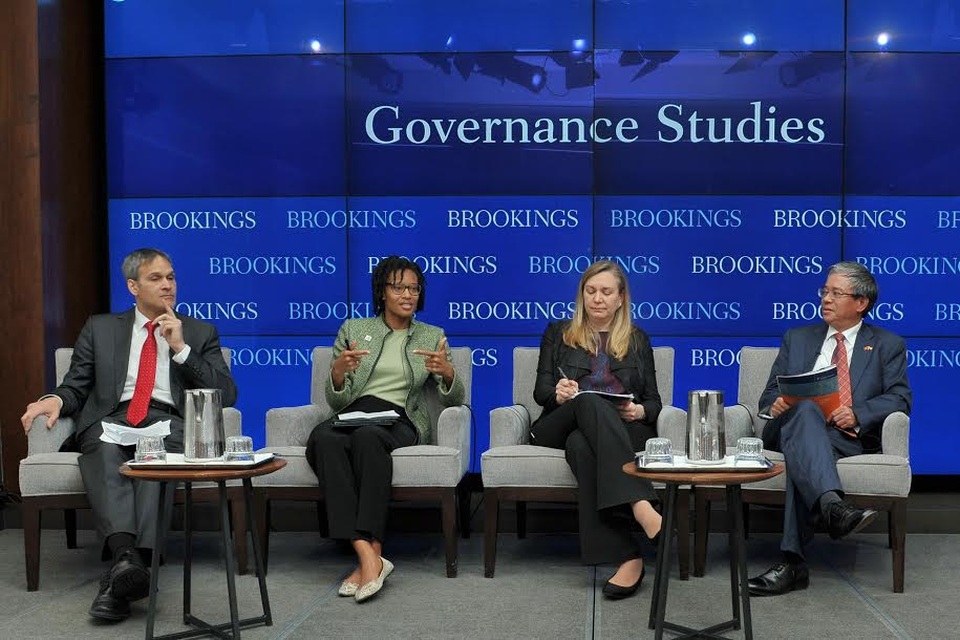 Đại sứ Việt Nam tại Mỹ tham dự hội thảo tại Viện Brookings - 1 Đại sứ Việt Nam tại Mỹ Phạm Quang Vinh tham dự Lễ công bố Báo cáo về năng lực quản trị y tế - sức khoẻ (Ảnh: BNG)