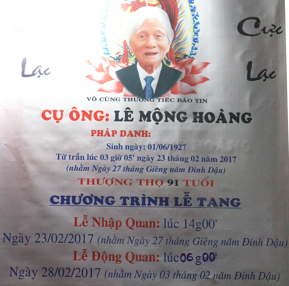 Đạo diễn Đỗ Phú Hải đau lòng khi thầy Lê Mộng Hoàng ra đi - 1 Cáo phó đạo diễn Lê Mộng Hoàng