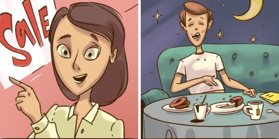 Nàng nói: Em vào shop chút, 5 phút ra ngay/ Chàng hiểu: Cứ đi dạo, nhấp tách ca phê, và ăn chút gì đó. ít nhất là tiếng rưỡi em mới ra.