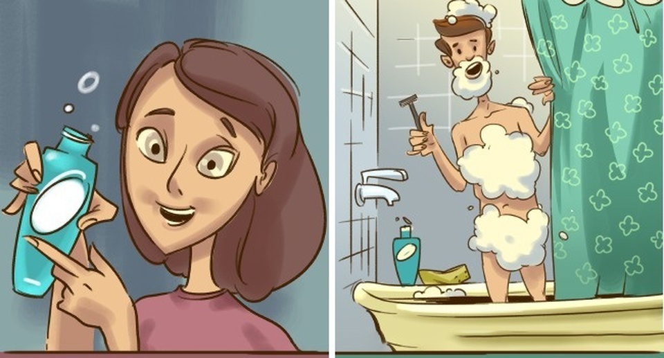 Nàng nói Em mua cho anh sữa tắm nhé/ Chàng sẽ hiểu là: Em mua cho anh sữa tắm, xà phòng và bọt cạo râu - tất cả trong một!