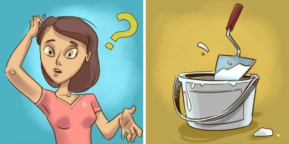 Nàng nói: Anh thấy phấn má và phấn tạo khối của em đâu không?/ Chàng hiểu: Anh có thấy hỗn hợp bôi trát của em đâu không?.