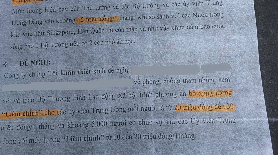 Chuyện lạ: Lập công ty chống thất thoát ngân sách, kiến nghị tăng lương cho Bộ trưởng - 1
Đề xuất tăng lương cho các Bộ trưởng của Công ty Phòng và Tránh thiệt hại ngân sách.