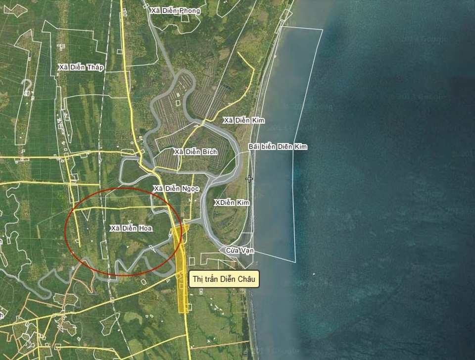 
Khu vực xã Diễn Hoa - nơi gia đình chị Phượng sinh sống đã xảy ra sự việc đau lòng
