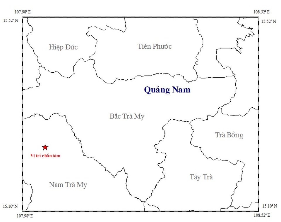 
Vị trí xảy ra động đất ngày 1/3. (Ảnh: Viện vật lý địa cầu)
