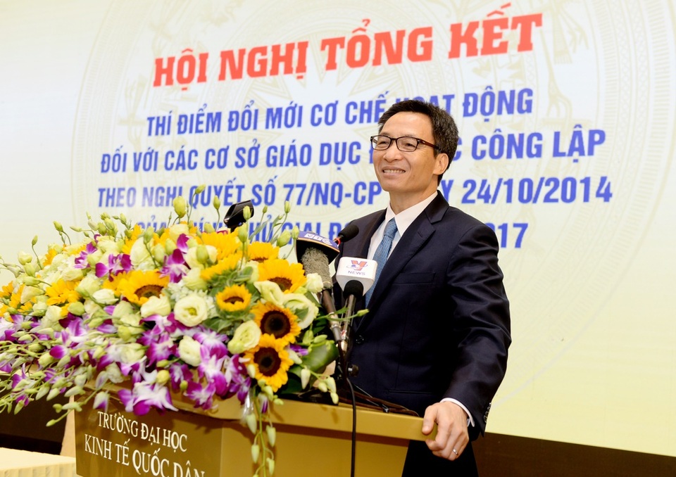 Phó thủ tướng Vũ Đức Đam: Tự chủ đại học không bàn nữa phải làm ngay với trách nhiệm cao - 1
Phó Thủ tướng Vũ Đức Đam phát biểu tại hội nghị