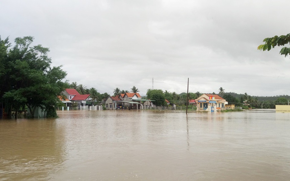 Hàng nghìn con gia súc, gia cầm bị lũ cuốn trôi - 1 Mưa lũ kéo dài gây ngập cục bộ tại thị xã Ninh Hòa (Khánh Hòa), hôm 1/11