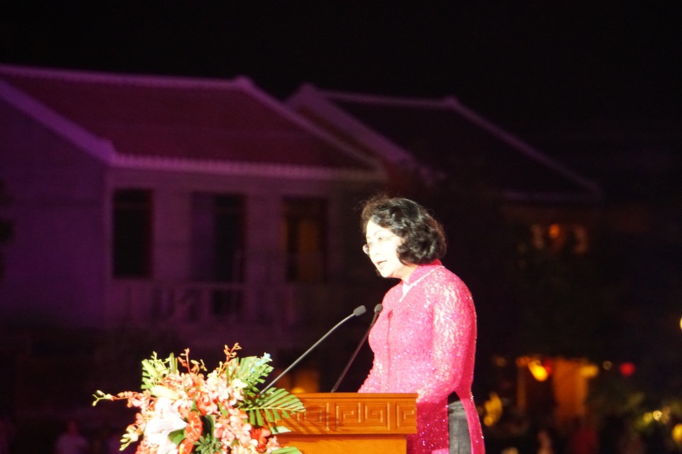 Festival Di sản Quảng Nam lần thứ VI 2017: Giã bạn và hẹn gặp lại - 1 Phó Chủ tịch nước Đặng Thị Ngọc Thịnh phát biểu tại lễ bế mạc