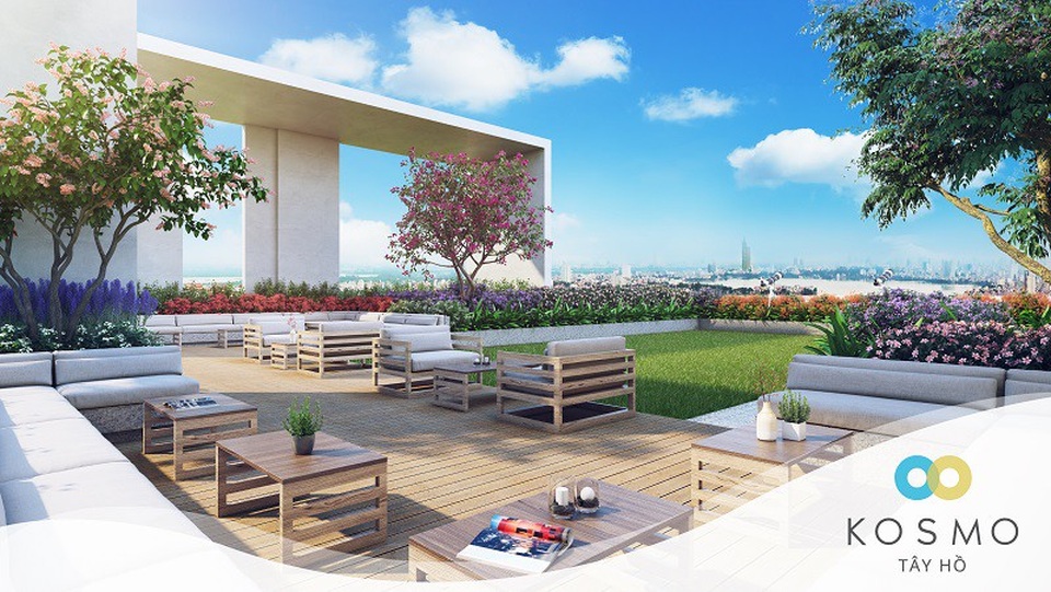 KOSMO Tây Hồ: Hấp dẫn khách hàng không chỉ bởi vị trí đắc địa - 3 Vườn trên cao – Sky garden.