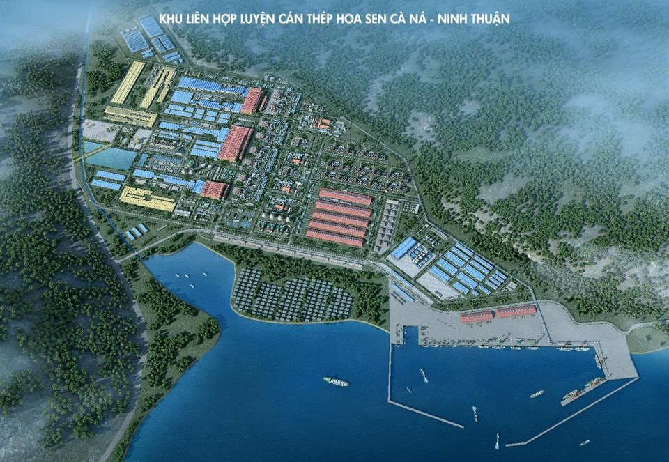 Thủ tướng chưa duyệt làm dự án thép Cà Ná - 1 Hình ảnh 3D dự án Khu liên hợp luyện cán thép Cà Ná – Ninh Thuận