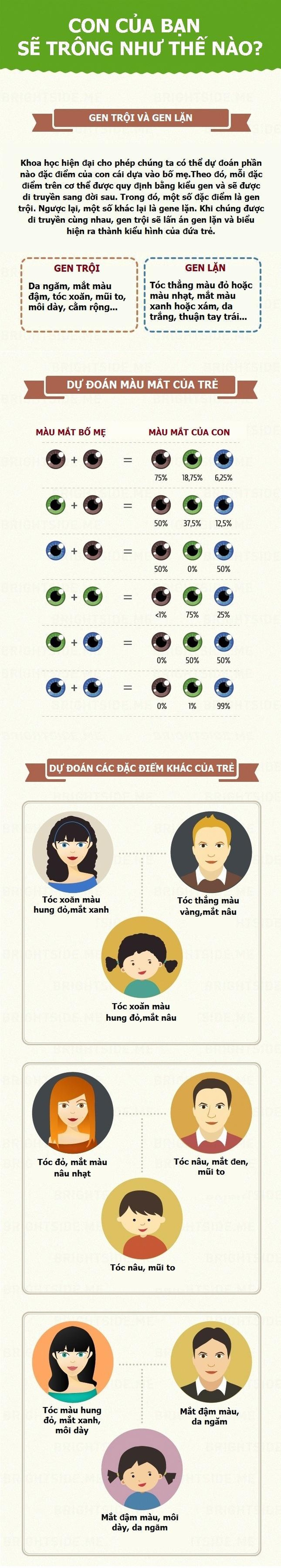 Cách dự đoán ngoại hình của con dựa vào các đặc điểm của bố mẹ - 1 Cách dự đoán ngoại hình của con dựa vào các đặc điểm của bố mẹ - 1