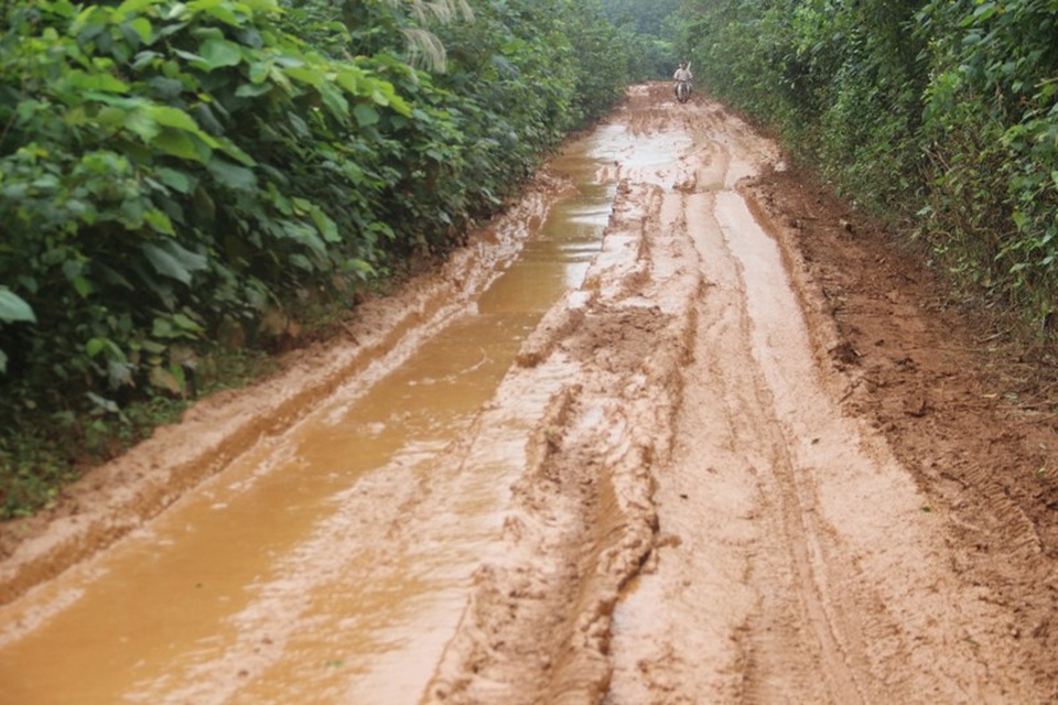 Quảng Trị: Người dân vã mồ hôi “đánh vật” với con đường… đau khổ! - 4 Các em học sinh địa phương phải nghỉ học vì đường quá lầy lội
