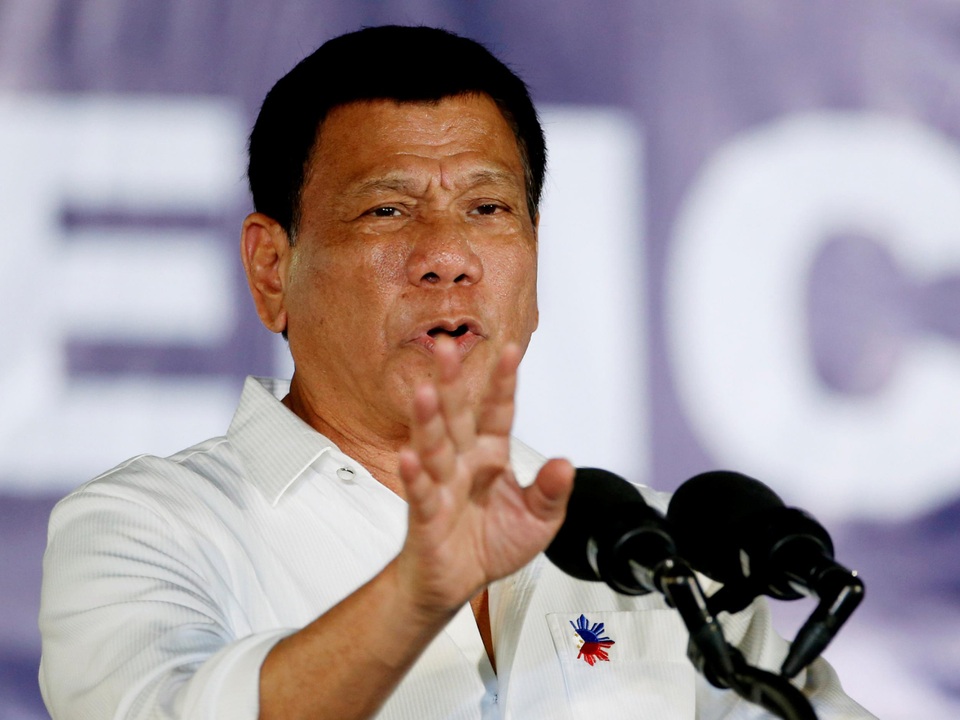 Phiến quân càn quét, Tổng thống Philippines tính thiết quân luật toàn quốc - 1
Tổng thống Philippines Rodrigo Duterte. (Ảnh: Reuters)