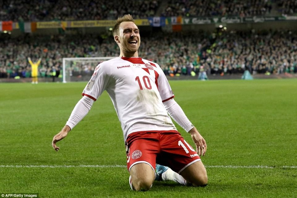 Eriksen rực sáng với cú hat-trick giúp Đan Mạch vùi dập CH Ailen