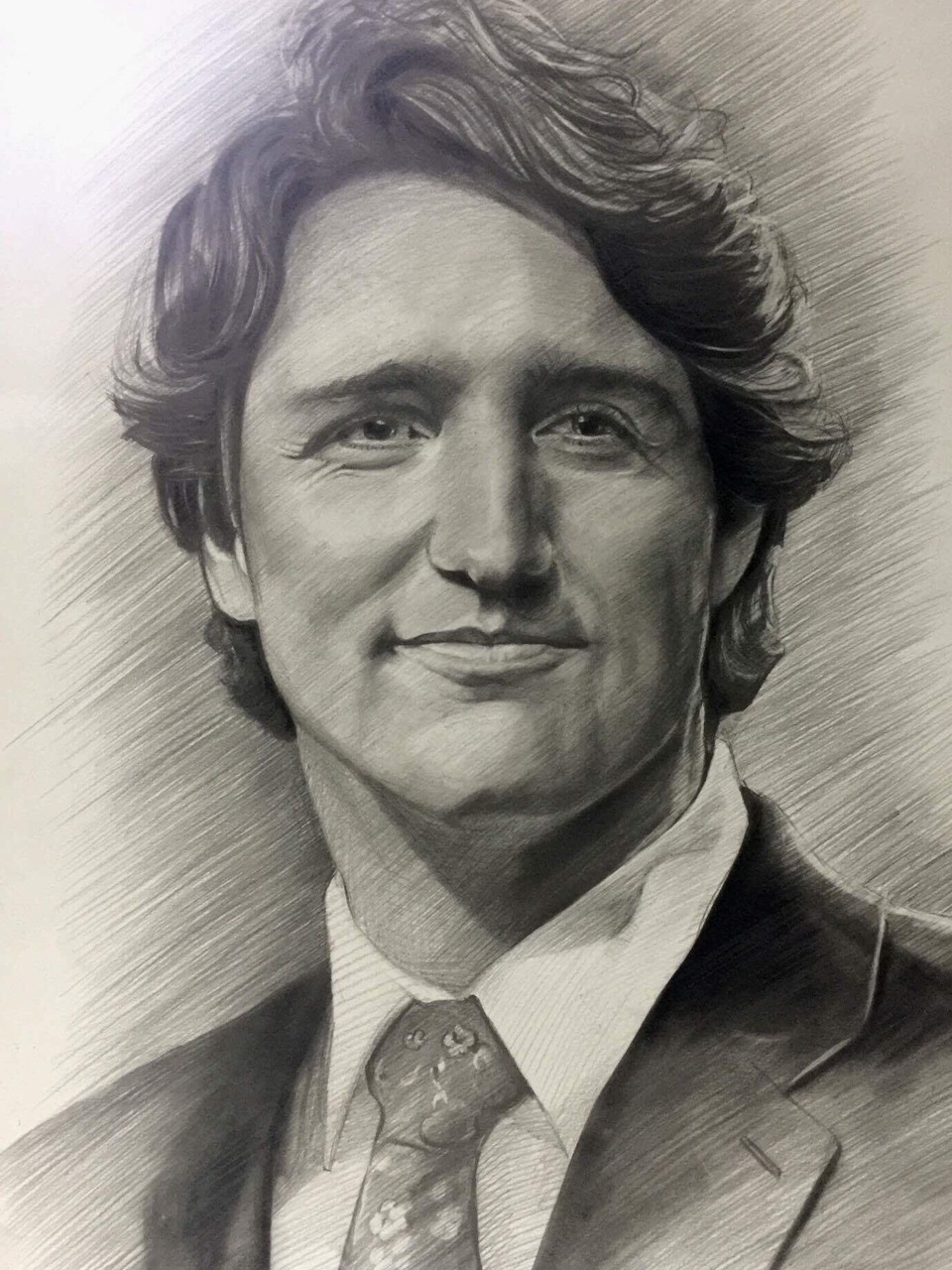 Sinh viên TP.HCM háo hức chờ đón Thủ tướng Canada - 5
Bức tranh Thủ tướng Canada Justin Trudeau do sinh viên Nguyễn Tấn Hậu vẽ.