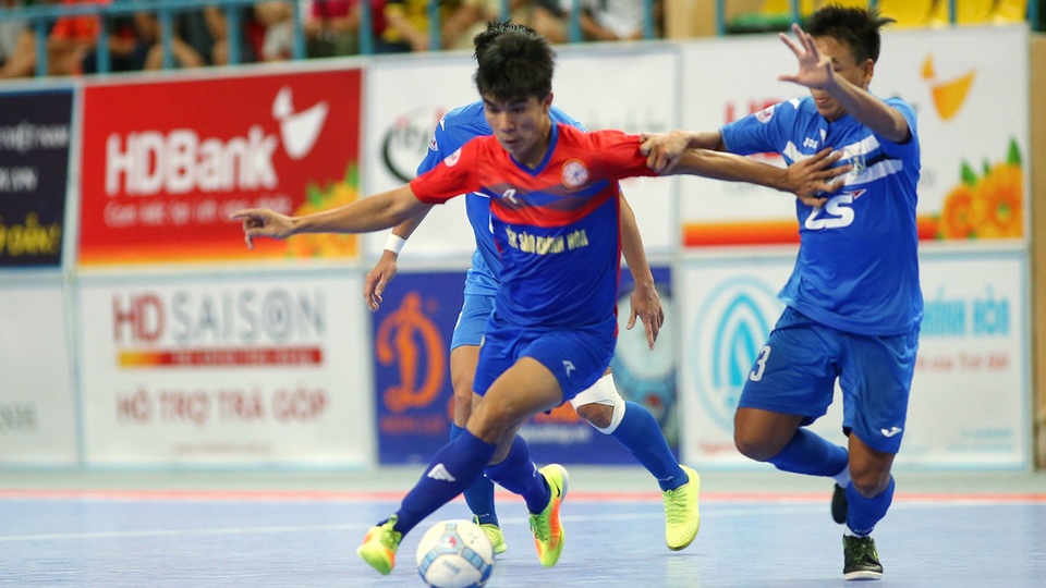 Trận đấu giữa Thái Sơn Nam và Sanatech Khánh Hoà diễn ra đầy kịch tính