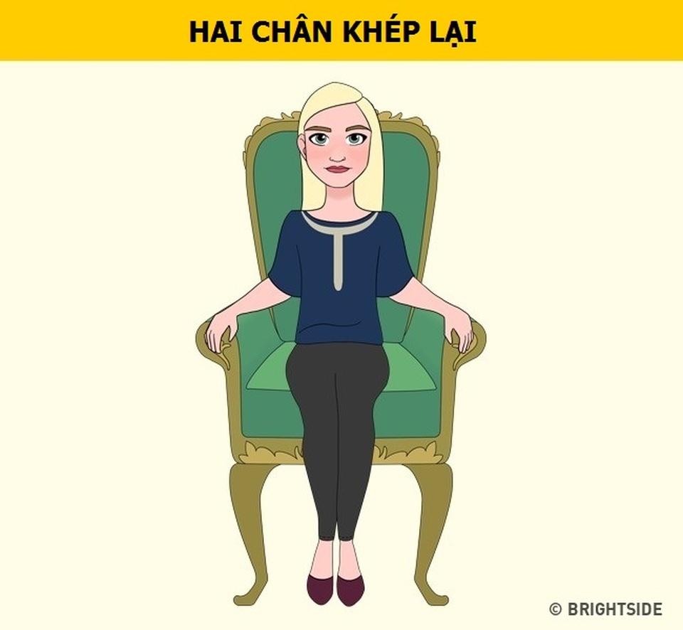 Tư thế ngồi nói lên điều gì về tính cách con người bạn - 4 Qua cái nhìn đầu tiên, bạn để lại một ấn tượng lạnh lùng và khó gần cho mọi người. Tuy nhiên, với những ai thường xuyên tiếp xúc, họ sẽ nhận ra rằng, đằng sau vẻ ngoài đó, bạn là một con người tốt bụng, dễ thương và hết sức chân thật. Trong công việc bạn luôn là người đúng giờ, tỉ mỉ và thường lập kế hoạch kế hoạch trước cho mọi việc.